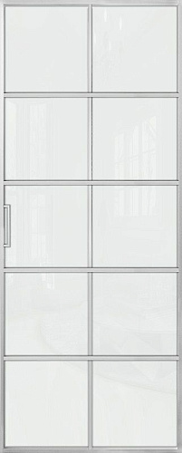 Перегородка Alum №9 хром, триплекс белый