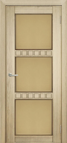 Дверь Берест массив сосны Браво некрашеная, фреза кубик, стекло бронза