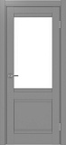Дверь Эко 502.21U серый, lacobel белый