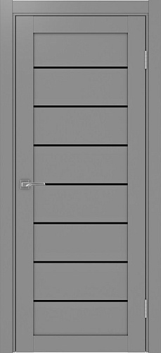Дверь Эко 508.12 серый, lacobel черный