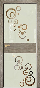 Недавно просмотренные - Дверь Оникс Соло 2 акация, глухая, Lacobel RAL 1015 Круги зеркало