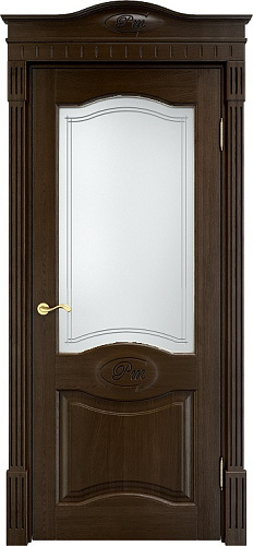 Дверь ПМЦ массив дуба Д3 мореный дуб, стекло 3-2