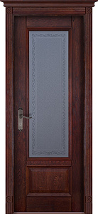 Недавно просмотренные - Дверь Ока массив дуба цельные ламели Аристократ №4 махагон, стекло графит с наплавом