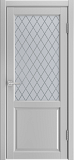Дверь Сильвер эмалит светло-серый, сатинат гравировка Ромбы