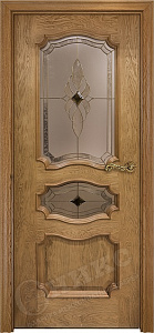 Недавно просмотренные - Дверь Оникс Барселона дуб золотистый, стекло "Витраж Бевелс"