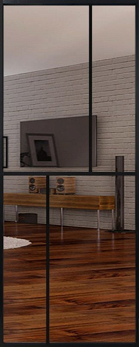 Перегородка Alum №6 черный, триплекс зеркало бронза