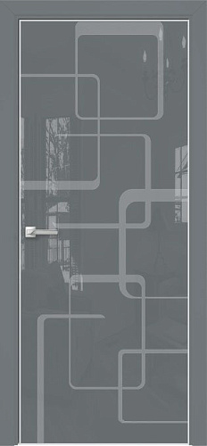 Дверь Оникс Арт, лакобель серый RAL 7040, пескоструй №8