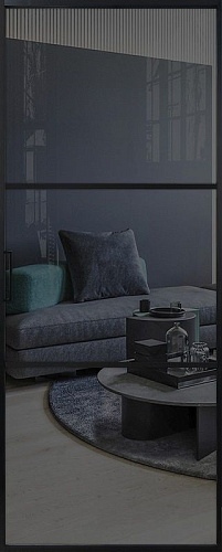 Перегородка Alum №3 черный, стекло прозрачное графит