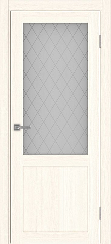 Дверь Эко 502.21 ясень светлый, сатинат Крисалл