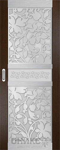 Перегородка Оникс №1 венге/серебро/Р-№6, сатинат белый