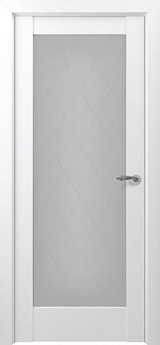 Дверь Z Неаполь Тип S экошпон белый, стекло сатинат
