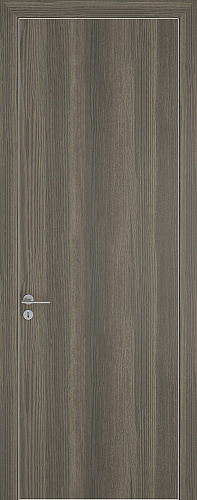 Дверь Z K7 toppan дуб темный, ALU кромка хром, глухая