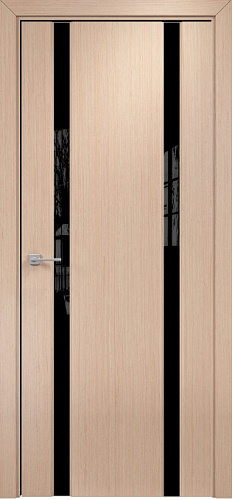 Дверь Оникс Престиж 2 беленый дуб, триплекс черный