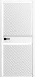 Дверь Фортуна-2 эмаль белая, молдинг черный, глухая