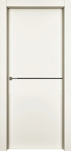 Дверь 1001-М1 эмаль RAL 9001, молдинг черный, глухая