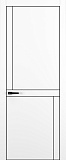 Дверь Z K20 полипропилен белый, ALU кромка черная, молдинг черный, глухая
