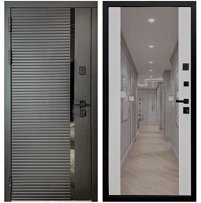 Входная дверь Матадор MXМ-6 антрацит софт/панель зеркало 2, силк маус