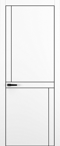 Дверь Z K20 полипропилен белый, ALU кромка черная, молдинг черный, глухая