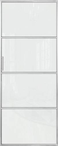 Перегородка Alum №4 хром, триплекс белый