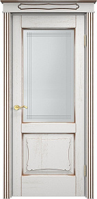 Недавно просмотренные - Дверь ПМЦ массив дуба Д6 белый грунт с патиной орех, стекло 6-7