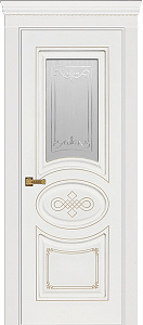 Недавно просмотренные - Дверь Юркас Премьера эмаль белая патина золото, стекло мателюкс с фрезеровкой