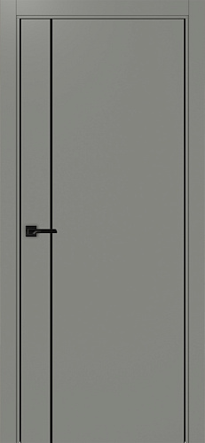 Дверь Эко 204 серый молдинг SB, кромка AL черная SB с 2-х сторон, глухая