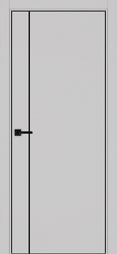 Дверь Эко 204 пепельный молдинг SB, кромка AL черная SB с 4-х сторон, глухая