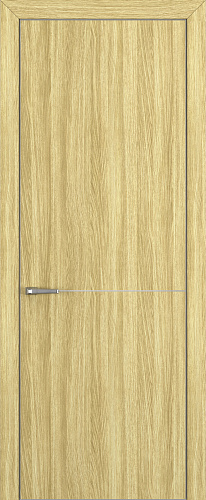 Дверь Z K10 toppan дуб натуральный, ALU кромка хром, молдинг серебро, глухая