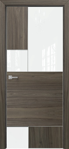 Дверь Оникс New York CPL noce effetto, глухая с вставкой лакобель RAL 0333
