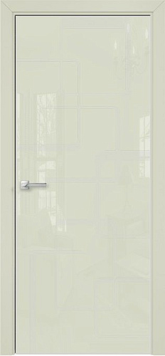 Дверь Оникс Арт, лакобель слоновая кость RAL 1013, пескоструй №8