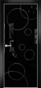 Недавно просмотренные - Дверь Оникс Арт, лакобель черный RAL 9005, контурный витраж №3