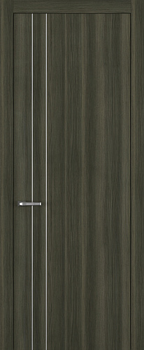 Дверь Z K15 toppan дуб темный, молдинг серебро, глухая