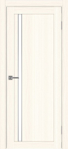 Дверь Эко 527.121 АПС ясень светлый молдинг SC, lacobel белый