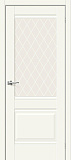 Дверь Прима-3 эмалит аляска, сатинат white crystal