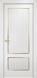 Дверь Оникс Сиэтл 2 эмаль белая молдинг золото, глухая
