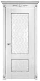Недавно просмотренные - Дверь Оникс Александрия 2 эмаль белая патина серебро, триплекс гравировка Британия
