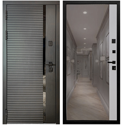 Входная дверь Матадор MXМ-6 антрацит софт/панель зеркало 1, силк маус