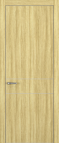 Дверь Z K16 toppan дуб натуральный, ALU кромка хром, молдинг серебро, глухая