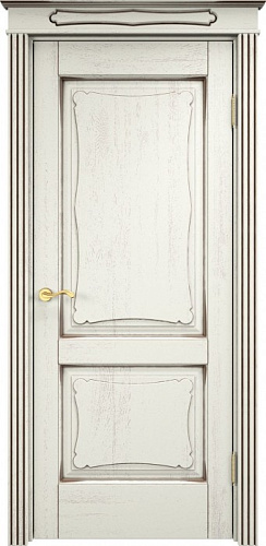 Дверь ПМЦ массив дуба Д6 эмаль F120 с черной патиной, глухая