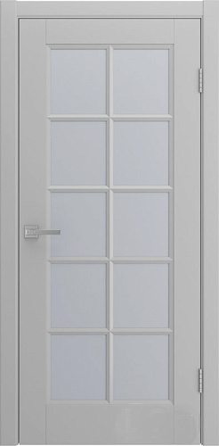 Дверь Amore эмаль светло-серая, сатинат белый