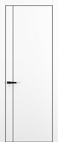 Дверь Z K14 полипропилен белый, ALU кромка черная, молдинг черный, глухая