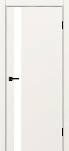 Дверь Эко 211 бежевый, кромка ABS, lacobel белый