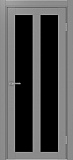 Дверь Эко 521.22 серый, lacobel черный