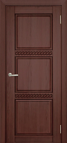 Дверь Берест массив сосны Браво вишня, фреза коса, глухая