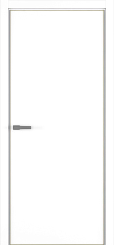 Дверь Z Elen эмаль белая кромка AL gold, глухая