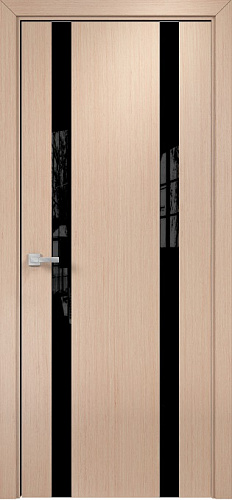 Дверь Оникс Верона 2 беленый дуб, триплекс черный