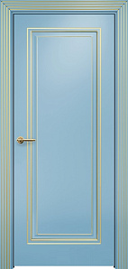 Недавно просмотренные - Дверь Оникс Турин фрезерованная №2 эмаль голубая патина золото по контуру, глухая