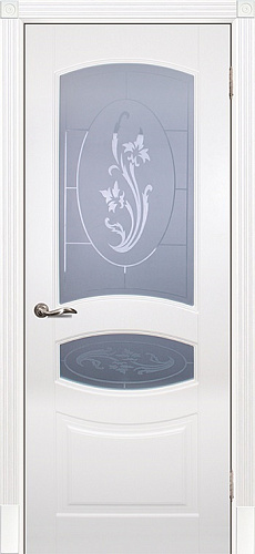 Дверь Текона эмаль Smalta 02 белый RAL 9003, остекленная