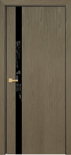 Дверь Оникс Верона 1 дуб кофейный, глухая, триплекс черный