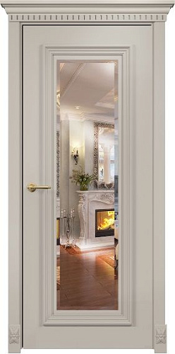 Дверь Оникс Мадрид 1 эмаль латте, зеркало